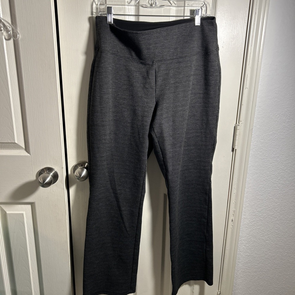 APT. 9 Women's Black Patterned Elastic Waist Pull-On Dress Pants Size L